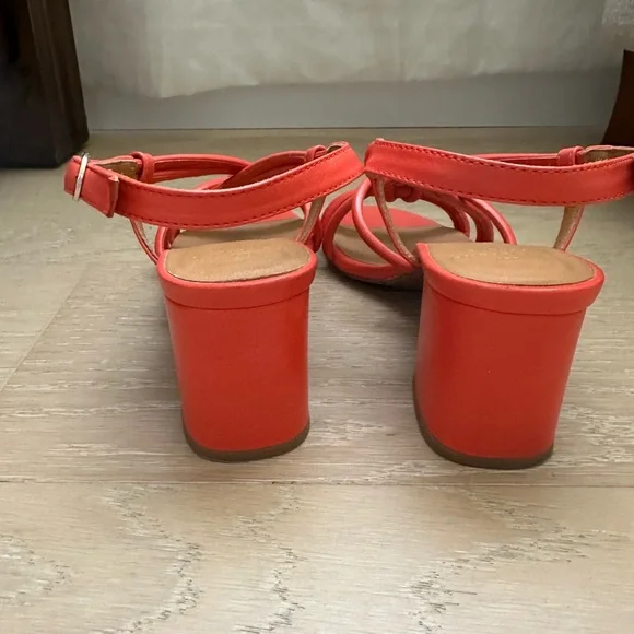 Sezane Thalie Sandals Orange Lisse - Size 38 - Picture 4 of 5
